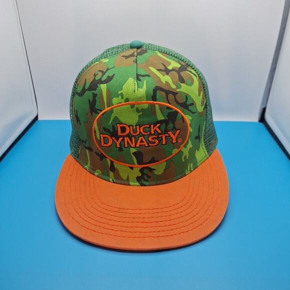 Duck Dynasty Official 2013 Orange & Camouflage Trucker Mesh Snapback Hat Cap - Picture 1 of 7